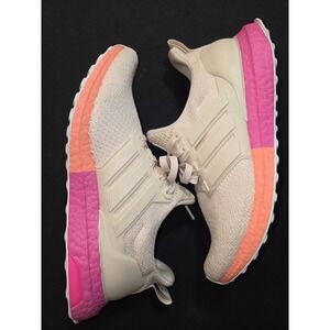 Adidas UltraBoost DNA Fabric Sneakers Linen FX7235 Women's Sz 9 Shock Pink‎ Tan
